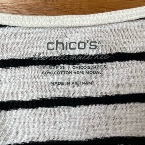 Chico’s Striped Open Cardigan Lightweight Topper - Picture 6 of 11